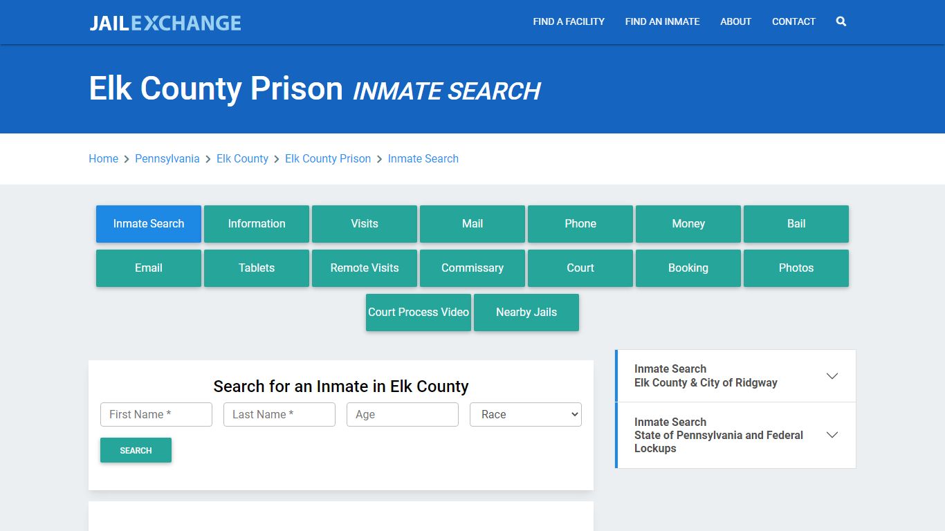 Elk County Prison, PA Inmate Search: Roster & Mugshots - Jail Exchange