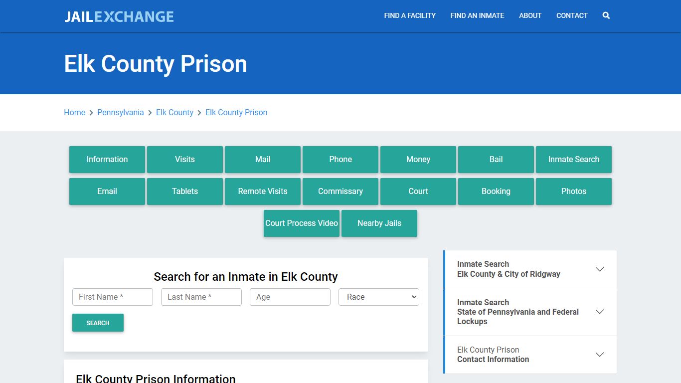 Elk County Prison Roster Lookup, PA, Inmate Search - Jail Exchange